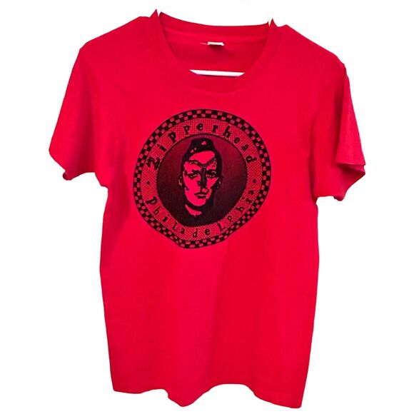 1980s Zipperhead T-Shirt Philadelphia Red Vintage Punk Women's Size Small READ - Picture 1 of 12